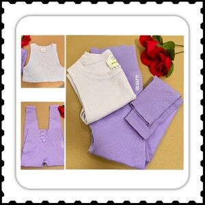 SET of Light purple/Lavender Sportswear (XS Offline Top), (S Diosafit Leggings)